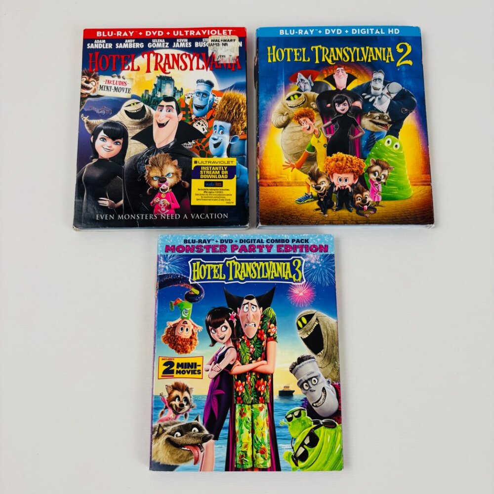 Hotel Transylvania 1,2,3 Blu-Ray DVD Movies